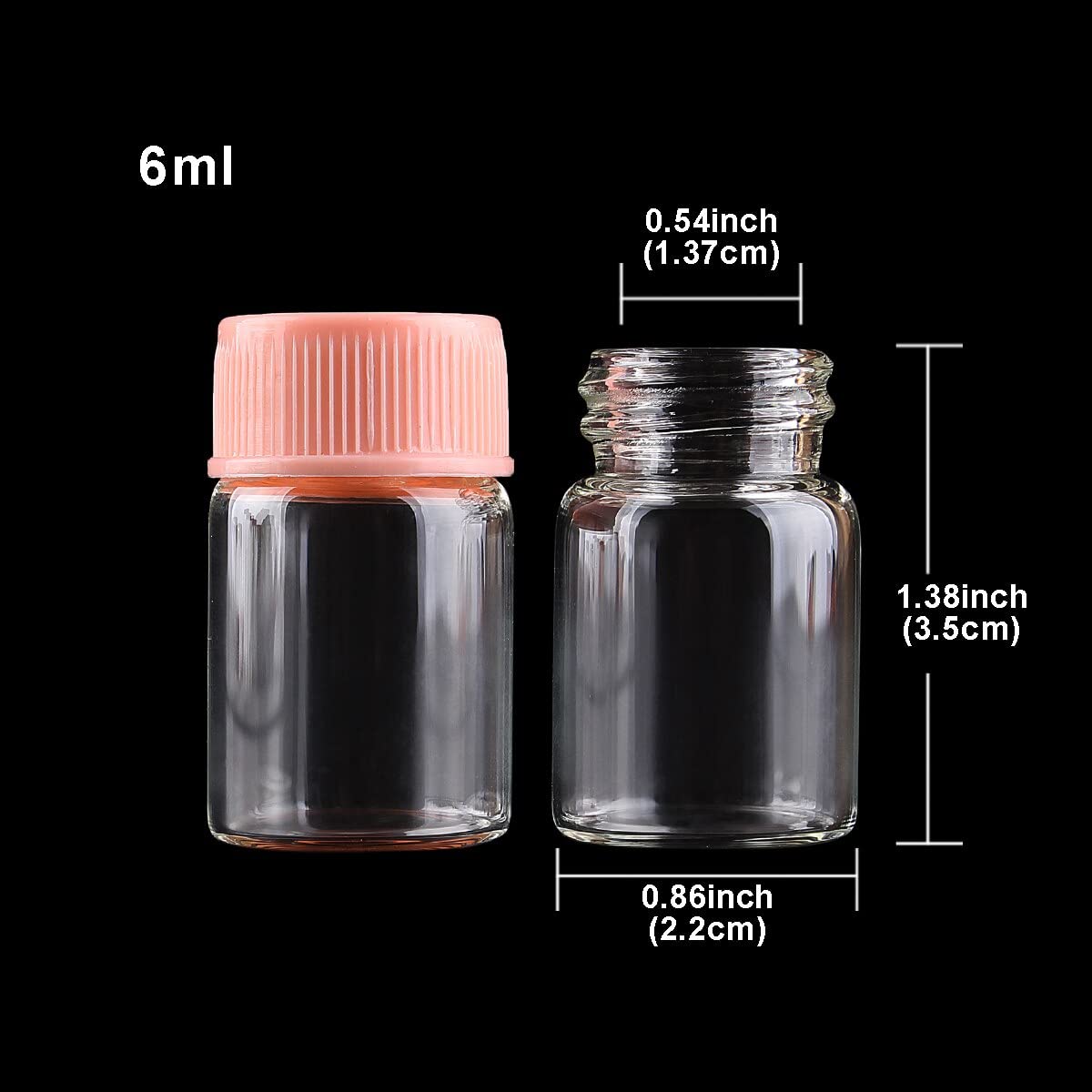 Amazon | SYLALE 100 個 6 ミリリットル 22*35 ミリメートルガラス