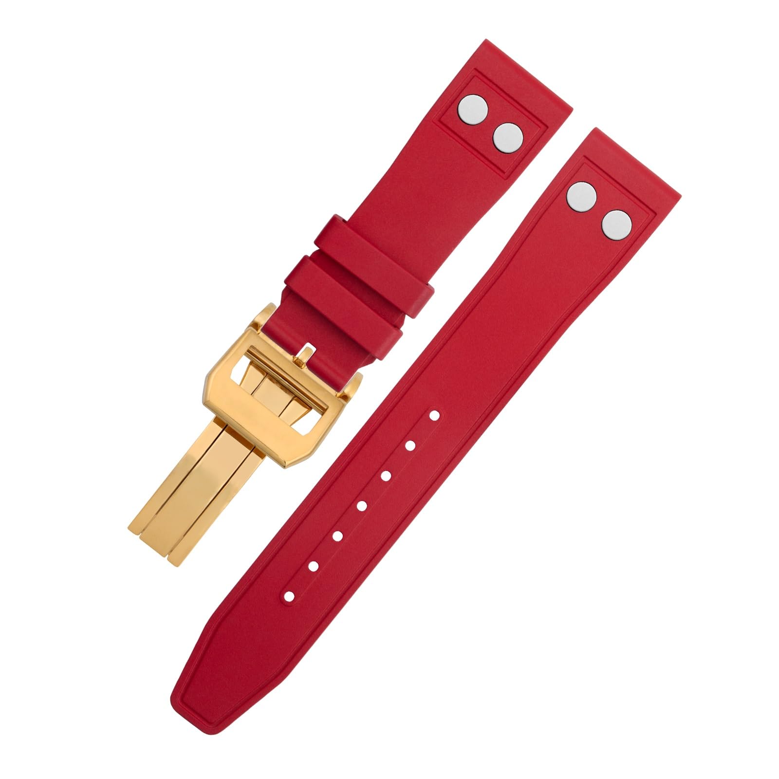 Bracelet caoutchouc IWC rouge 22mm souple pour remplacer le cuir - 8