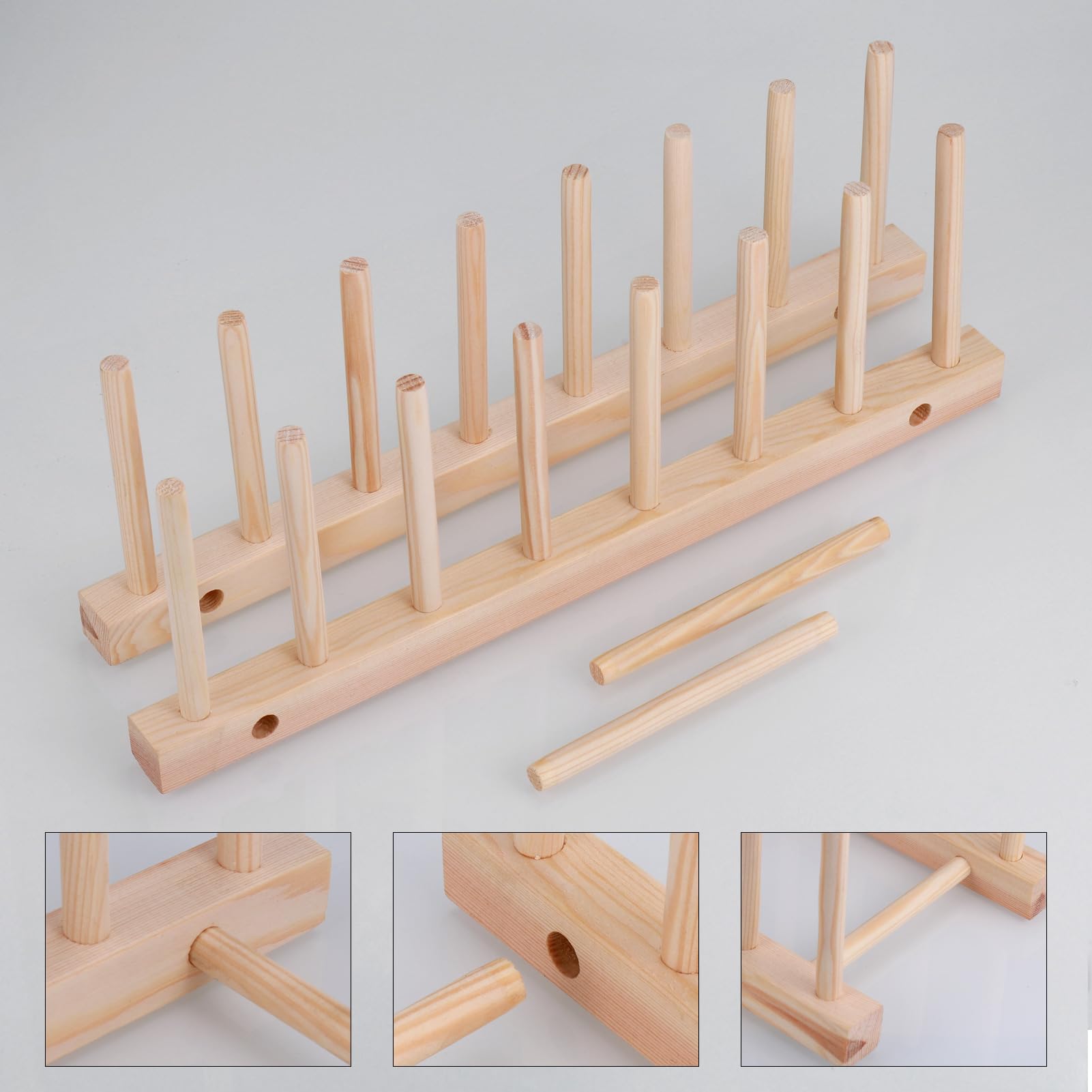 Facile da montare scolapiatti in legno stendino in bambù multifunzionale organiz
