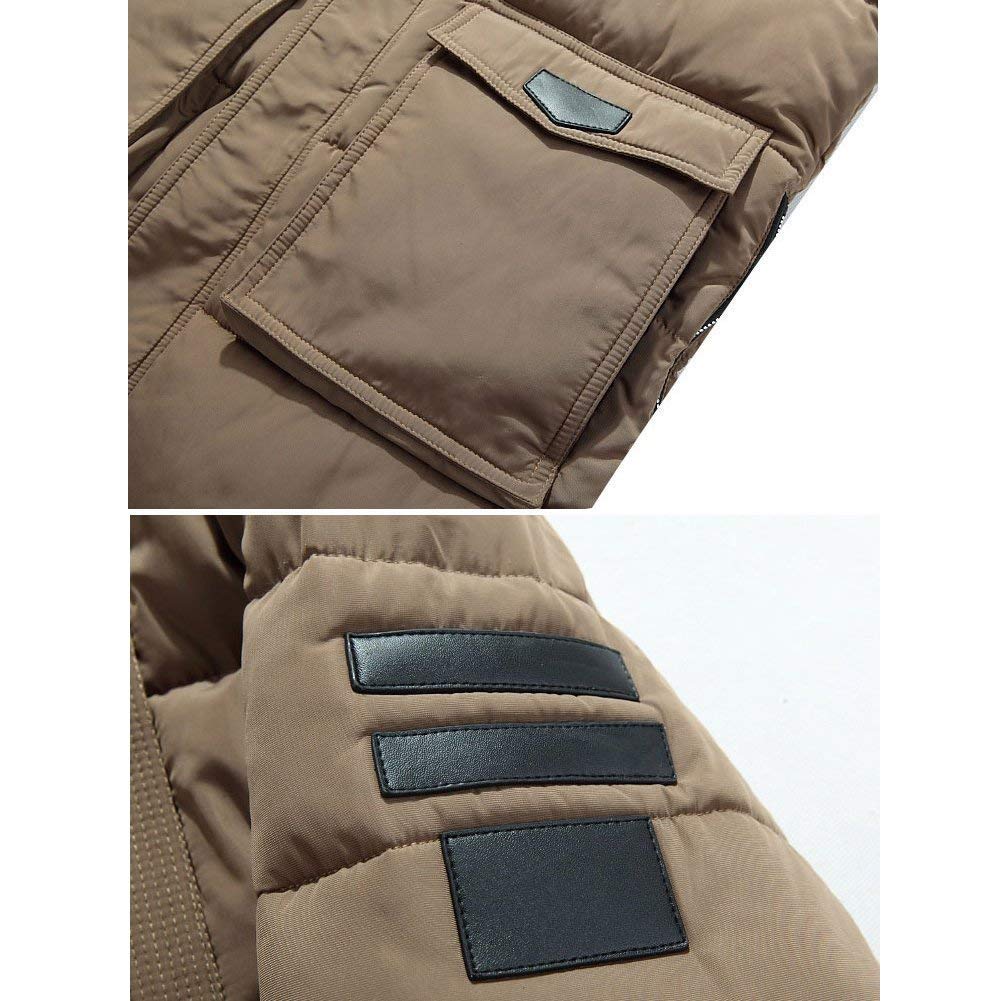 Męska ciepła kurtka zimowa z płaszczem zimowym, modna parka, moda męska, pogrubiony futrzany kaptur, kurtka pikowana, płaszcz męski kurtka z kapturem, kurtka outdoorowa, płaszcz męski Nner, wojskowa zieleń, S