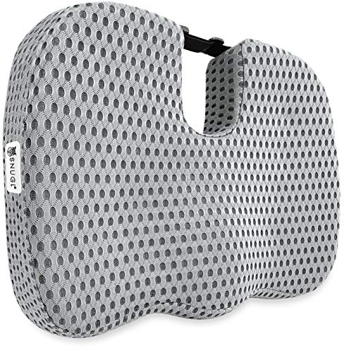 SNUGL Coccyx Seat Cushion - Premium Orthopaedic Memory Foam Seat Pillow, Posture Correction, Tailbone, Sciatica & Back Pain Relief - for Office/Computer Chair, Car, Recliner - 4D Mesh (Graphite Grey)