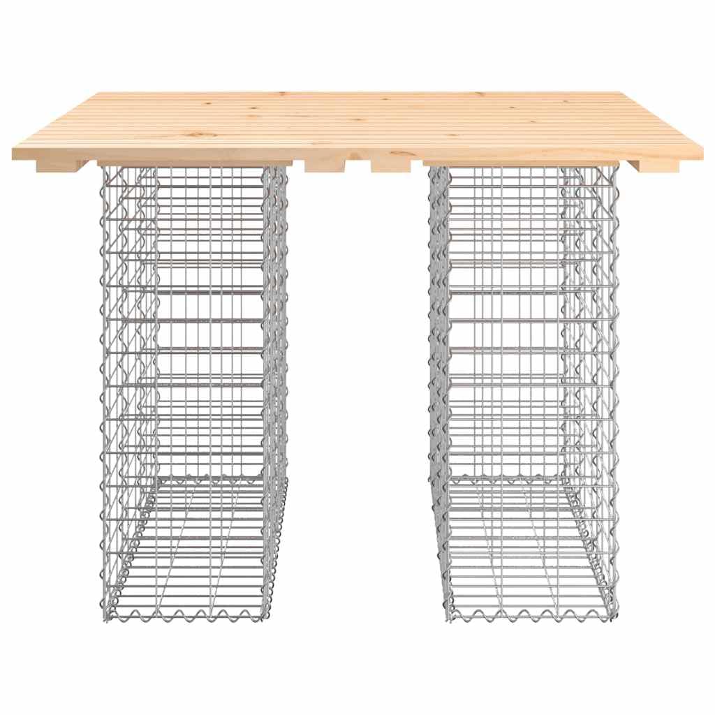 Solivagant Tavolo da Giardino in gabbione Design 100x102x72 cm in Legno massello di Pino,Marrone,24.83kg