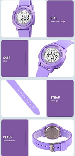 Miniatura 2 de Relojes digitales para mujer, pantalla LED, correa de silicona, reloj militar, multifunción, impermeable, alarma, cronómetro, retroiluminación LED,