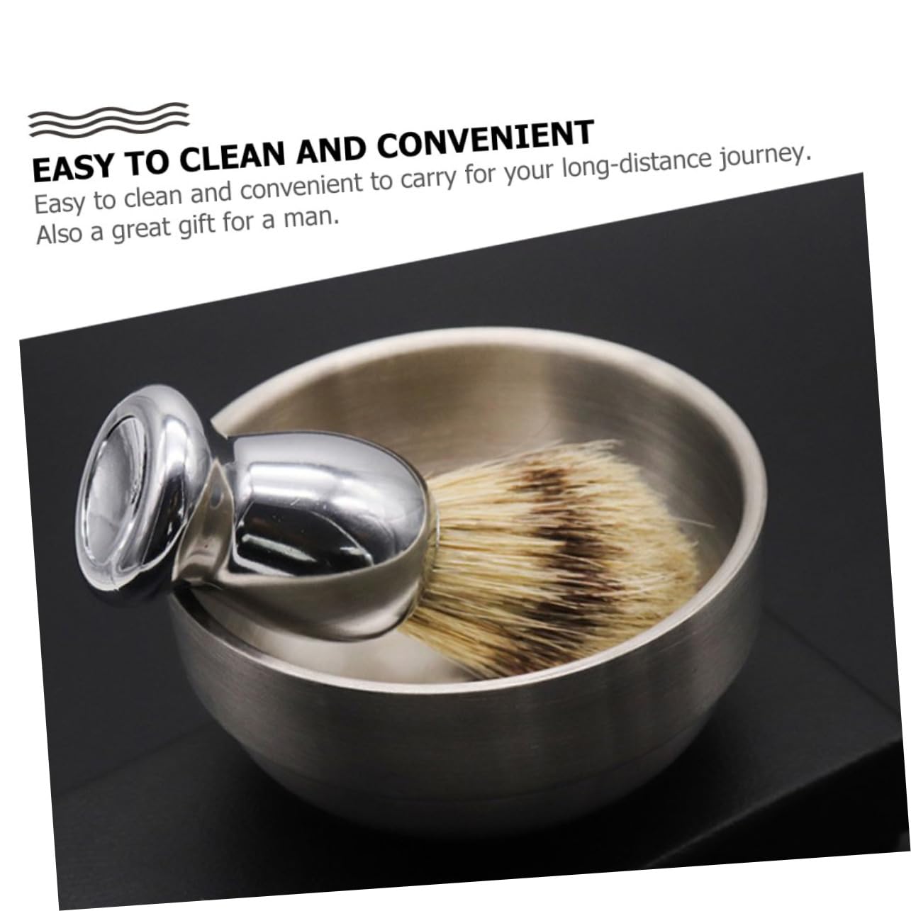 Angoily 3juegos Para Hombres Brocha y Bowl De Inoxidable Kit Práctico Para Afeitar Casa o Barbería Incluye Jabón y Cepillo De Cuidado Personal