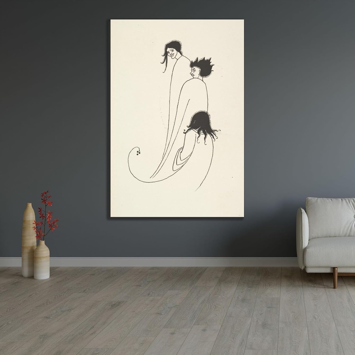 ArtDirect Grotesques by Aubrey Beardsley 5 (1910s) Custom Framed Art Print Giclee Print or Canvas Options with Various Sizes and Customization by Aubrey Vincent Beardsley