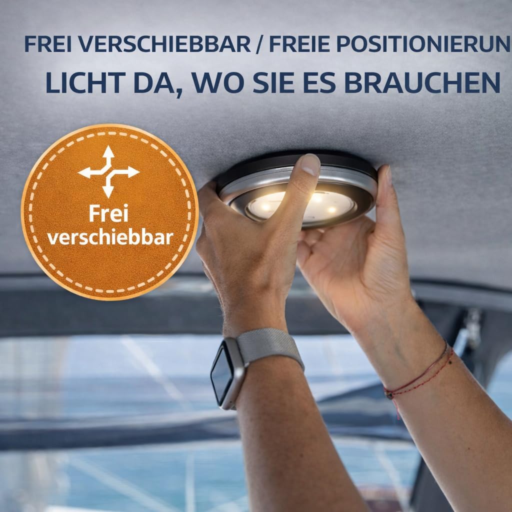 LumagSolar Solar LED Lampe für Boot & Outdoor, Magnetische Befestigung, Kabellos, 3 Lichtmodi, USB-C Ladefunktion