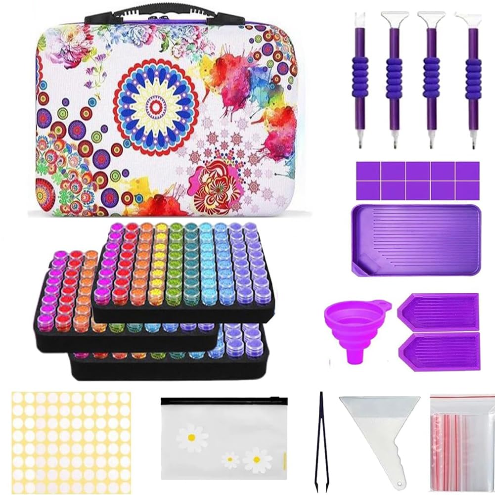 SHJOEE 240 Ranuras Diamond Painting Kit Contenedores de Almacenamiento de Pintura de Diamante Completo 5D Caja de Bordado de Diamantes Diamond Painting Accesorio para Diamantes,Joyas,Manicura de Uñas