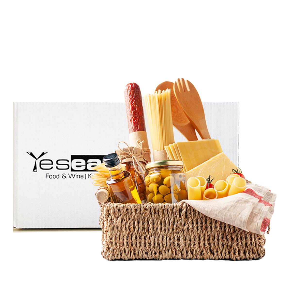 Yeseatis - Gourmet Geschenkkorb 20 handwerklich hergestellte gastronomische Spezialitäten - Made in Italy