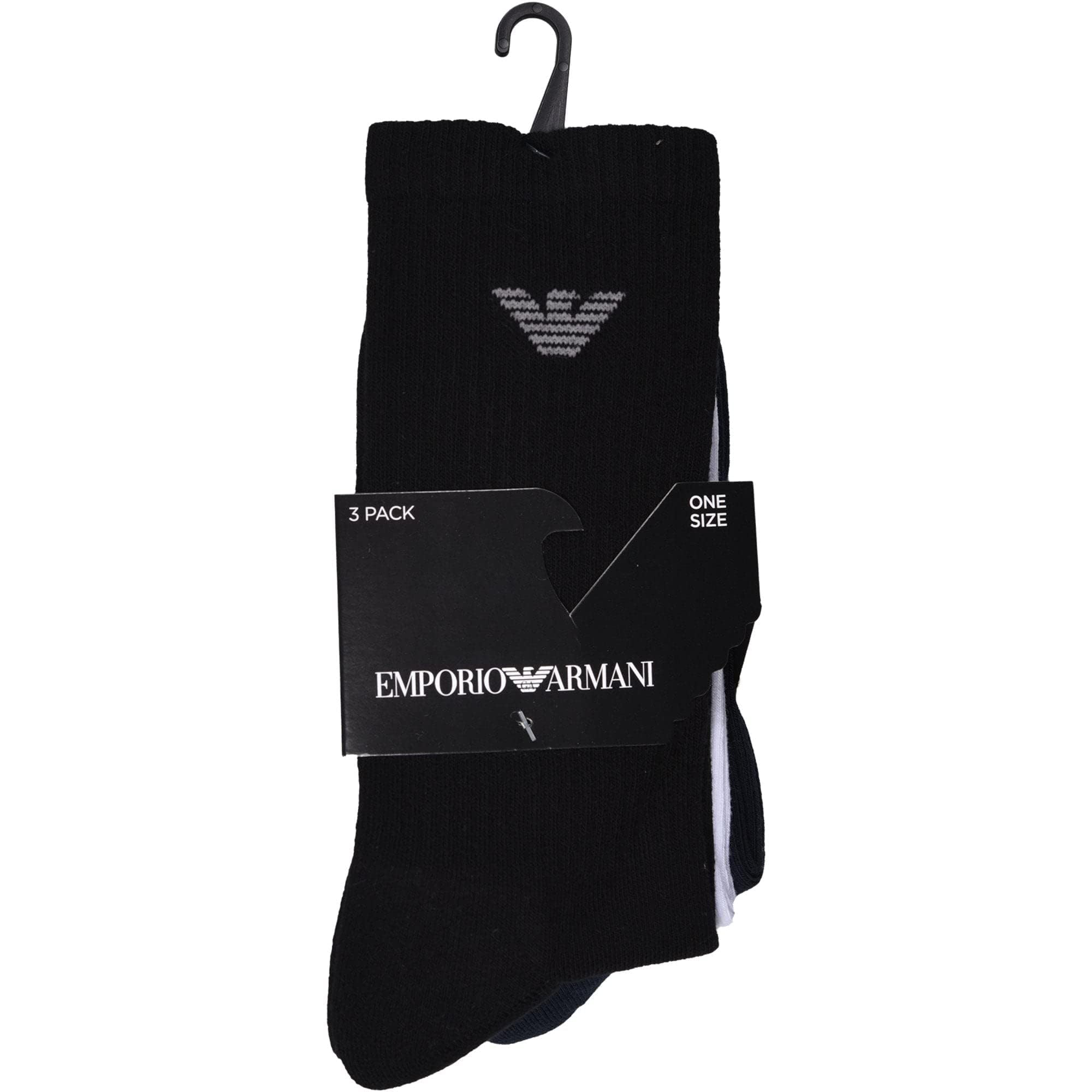 Emporio Armani 3-pack Medium Socks Sporty Terrycloth Pack de 3 calcetines medianos Hombre
