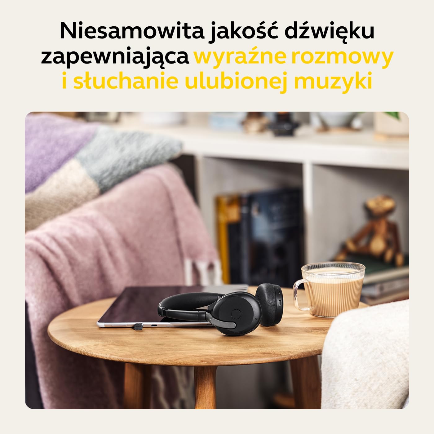 Jabra Evolve2 65 Flex zestaw słuchawkowy stereo z Bluetooth, bezprzewodowa podkładka ładująca, technologia Jabra ClearVoice z redukcją szumów i hybrydowa ANC, współpracuje ze wszystkimi wiodącymi