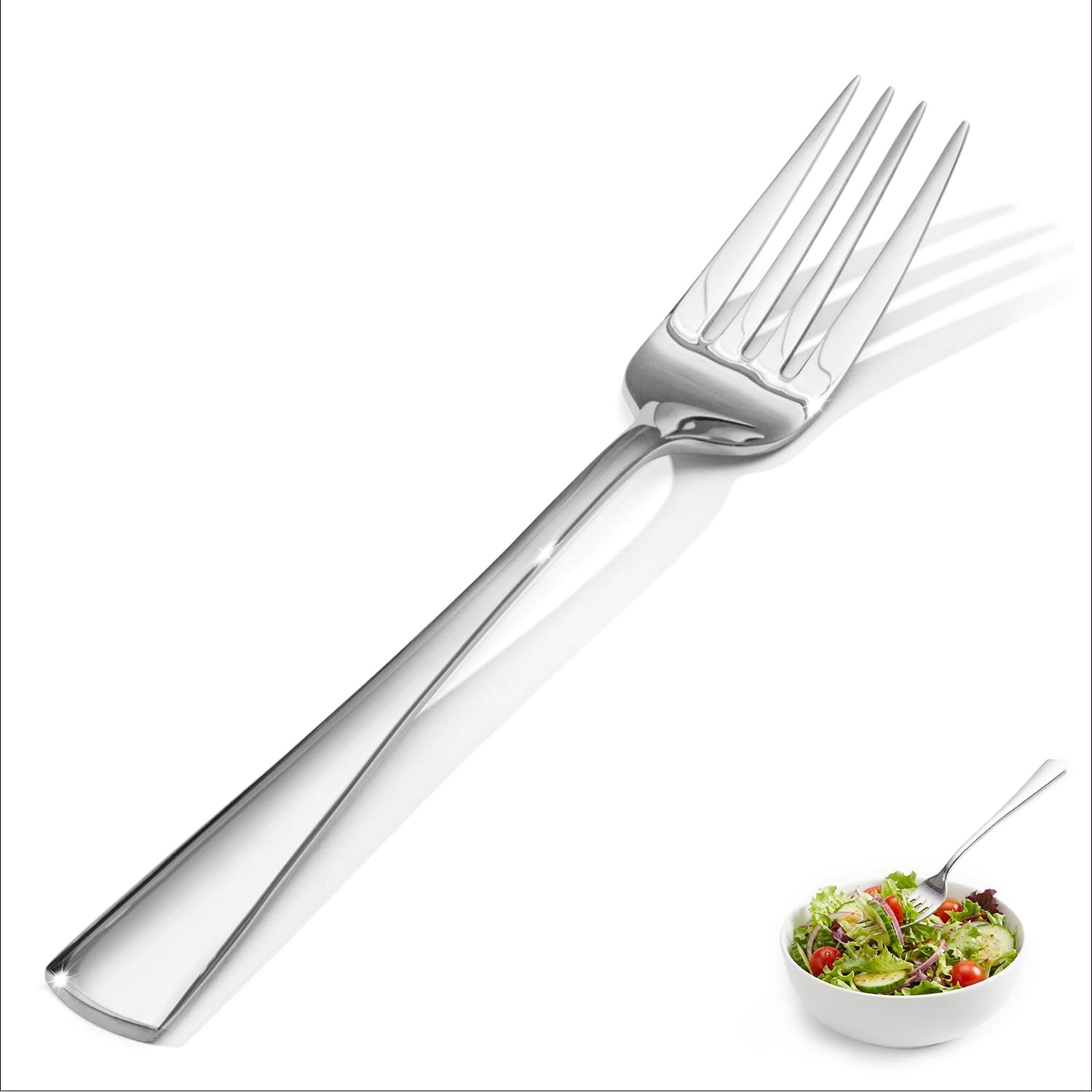 KINGSTONE 12-Piece Salad & Dessert Forks, 18/10 Stainless Steel Metal Forks, Mirror Polished, Dishwasher Safe, 6.9-inch, for Home, Weddings, Parties, Restaurant & Gift