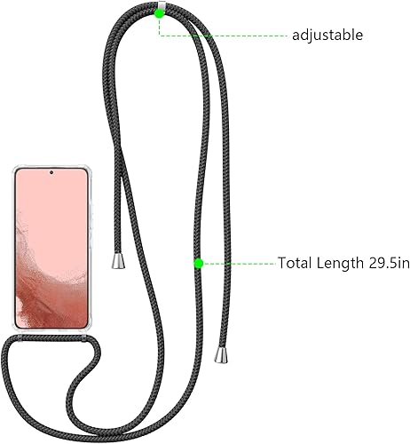 Miniatura 4 de ZTOFERA Funda transparente para Samsung Galaxy S22 Plus 5G con correa ajustable para el cuello, suave y delgada, TPU a prueba de golpes, funda