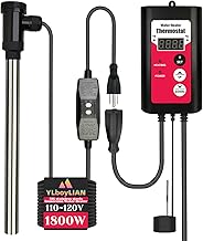 1800W Immersion Water Heater Portable Electric Hot Tub & Pool Fully Submersible Water Heater with Thermostat, GFCI Leakage Protection for Bathtub, Buckets, Swimming Pool, Baptistry, Pools