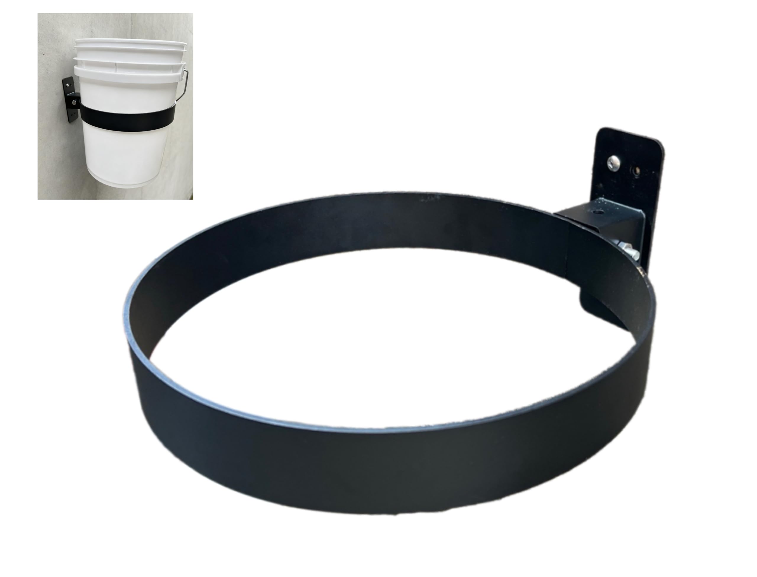 5-Gallon Bucket Holder, Feed Bucket Holder, with Strong lLoad-Bearing Capacity, Wall-Mounted Installation, Can be Installed in Garages, Stables, Fences(Black 1 PCS)