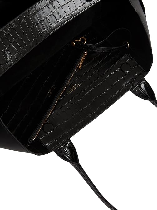 Ted Baker handbag shoulder bag Jjoslyn Croc Effect Knot Bow Tote Bag Black
