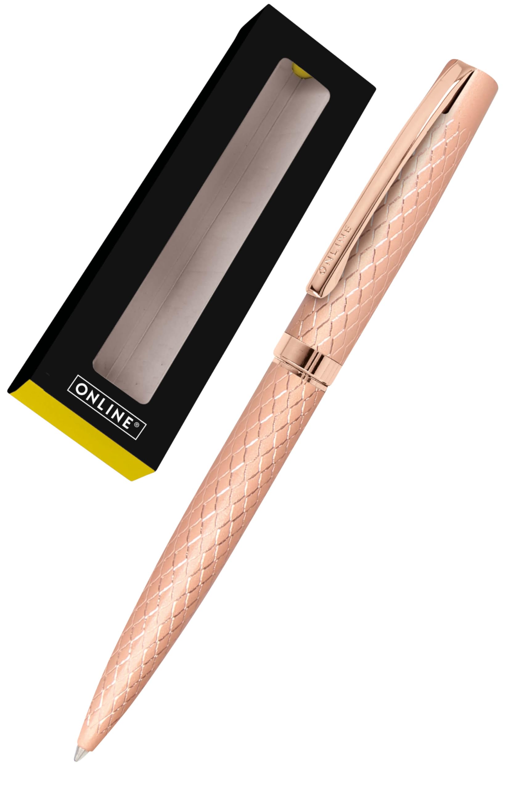 Online Eleganza Ballpen Diamond I Rosegold I Replaceable Large Refill I Metal Biro I Ink Colour Black I Retractable I Ballpoint Pen In Gift Box