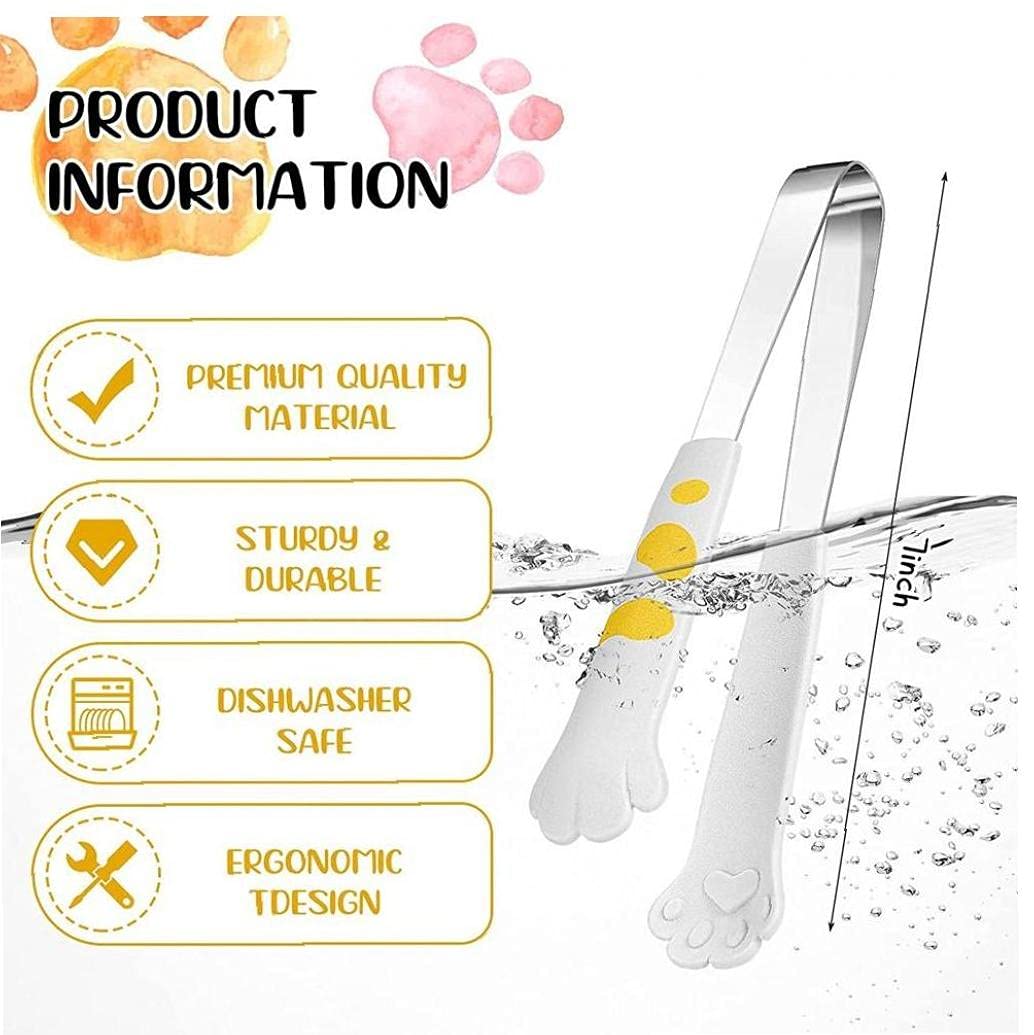Keuken Kooktang 2 stks Kat Poot Vorm Klem Roestvrij Staal Voedseltang voor BBQ Grillen Snoep Suiker IJs (Wit, Roze Keuken Kooktang 2 stks Kat Poot Vorm Klem Roestvrij Staal Voedseltang voor BBQ Grillen Snoep Suiker IJs (Wit, Roze