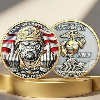 米海兵隊チャレンジ／Marine Corps Challenge Coin Amazon.com: Marine Corps 250th Anniversary Coins,USMC Military