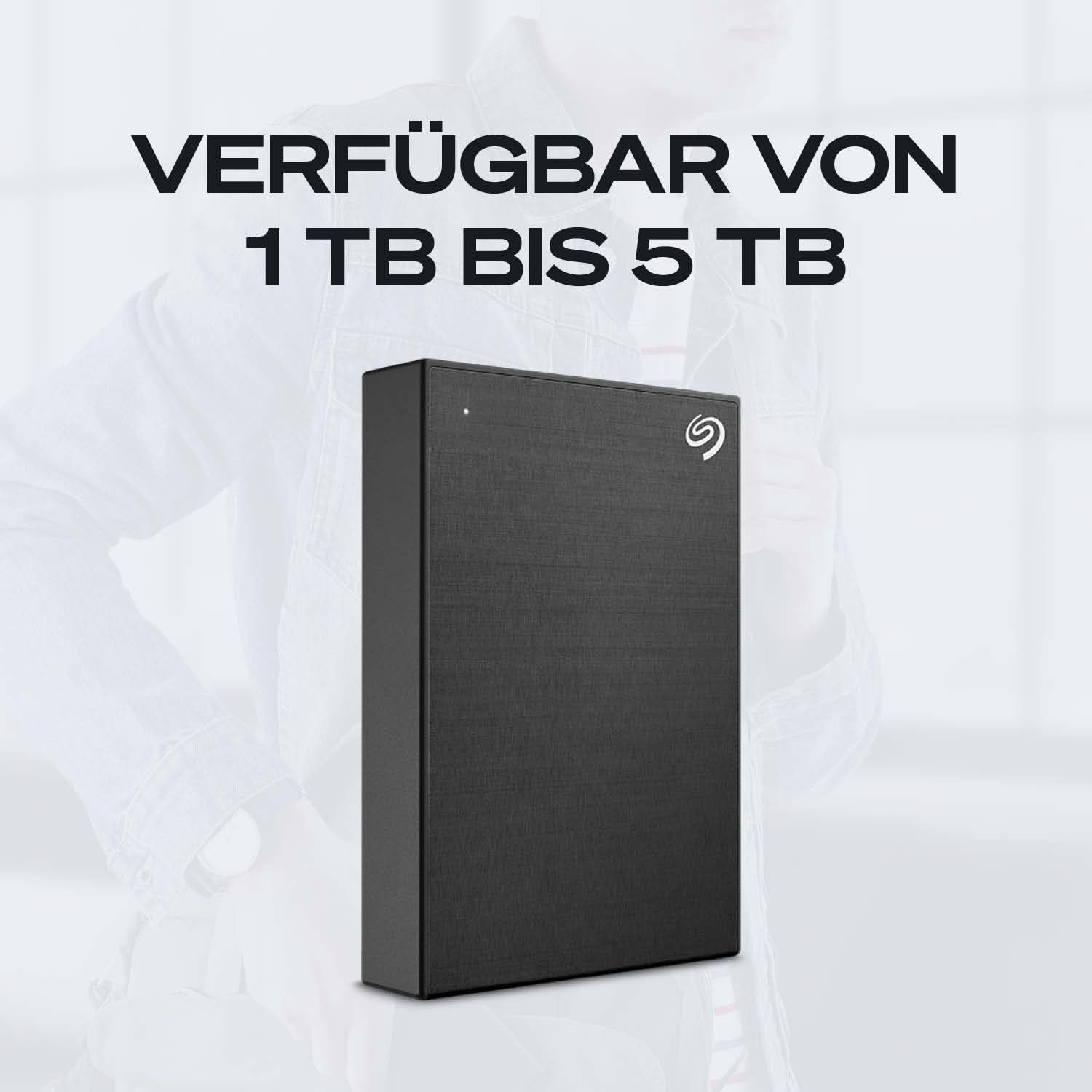 Seagate One Touch 4TB tragbare externe Festplatte, USB 3.0, Space Gray, Hardwareverschlüsselung mit Kennwortzugriff