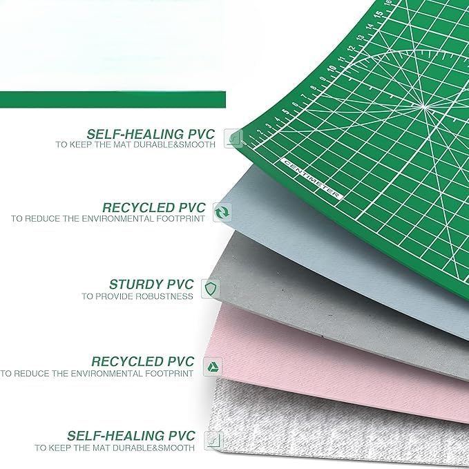 Pixora A2 Self Healing Cutting Mat 24 x 18 Inch | 5 Layer Rotary Cutting Craft Board for Sewing Quilting Scrapbooking Leather Craft Fabric Cutting Hobby Projects (A2) 1