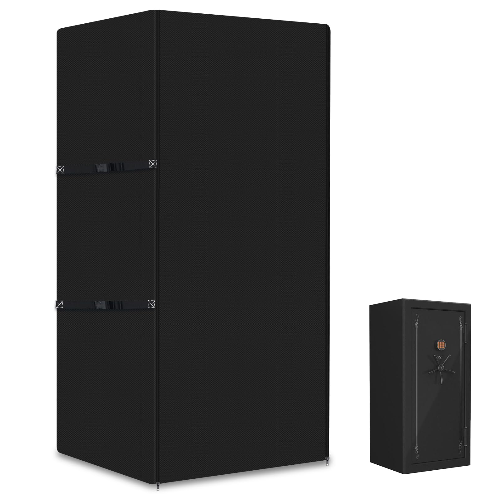 Gun Safe Cover Waterproof Heavy Duty 600D Oxford Gun Cabinet Cover, Dustproof Protective Cover for Large Rifle Safe, Indoor Outdoor Waterproof Gun Safe Protective cover (31''L x 26''W x 60''H)