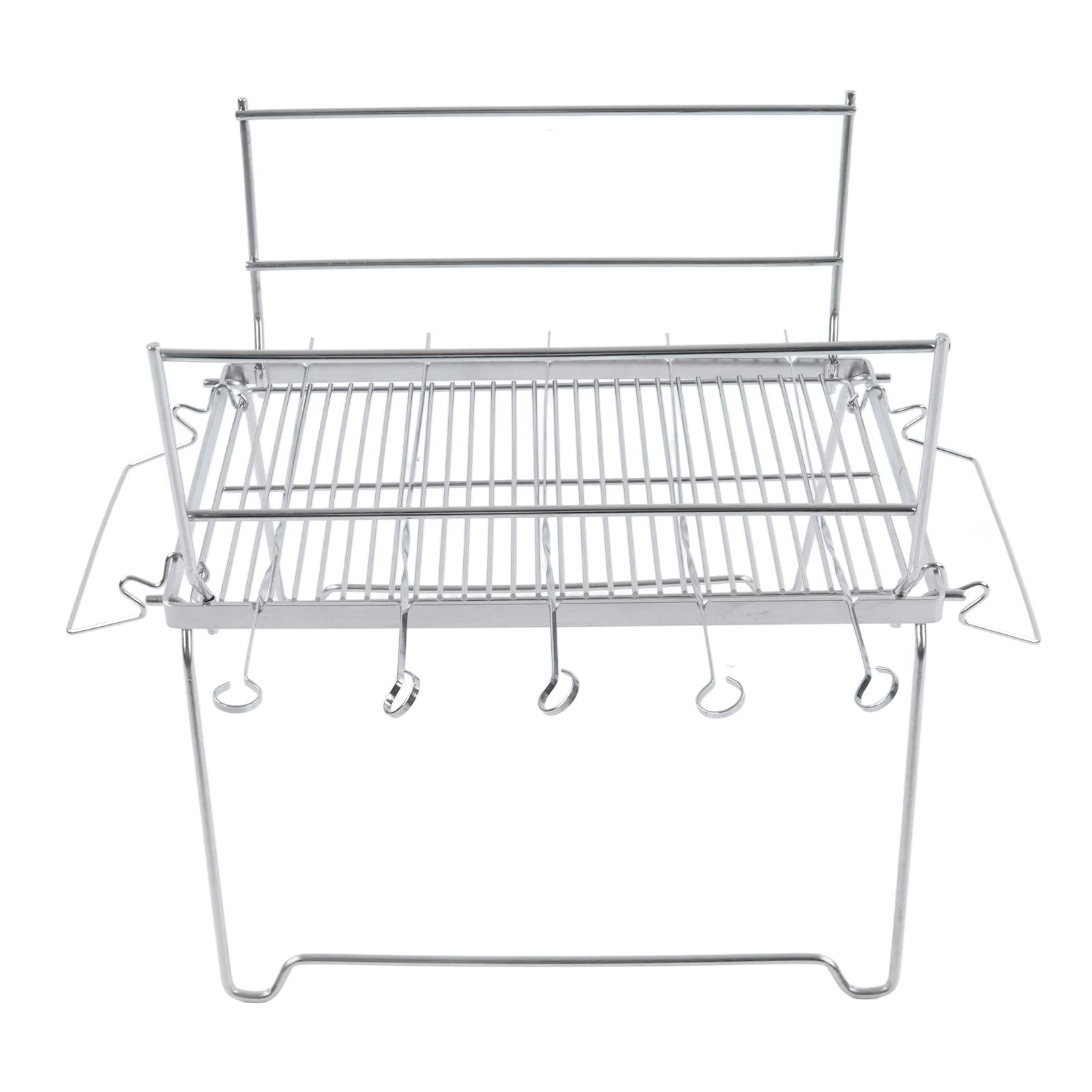 Parrilla de campamento de acero inoxidable, plegable, ligera, portátil, para camping, senderismo, fácil limpieza, parrilla de barbacoa para playa, larga vida útil