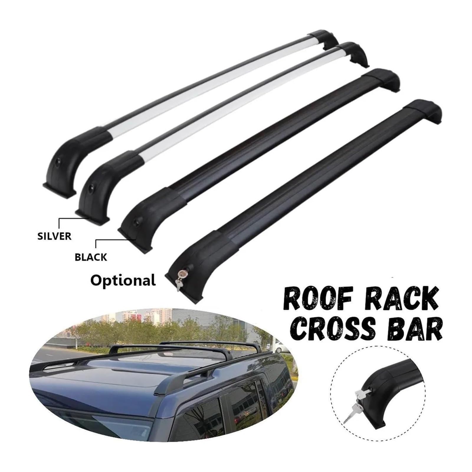 Portaequipajes Transversales para Land para Rover para Discovery 3 4 Barras Laterales Transversales Aleación Aluminio para Coche Portaequipajes Techo con Cerradura 2 Unidades(Type A)