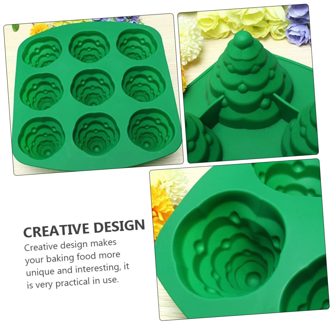 MAGICLULU 2 Pezzi Adorabile Stampo Per Biscotti A Forma Di Albero Di Natale Strumento Unico Per Modellare Il Cioccolato Stampo Da Forno Verde