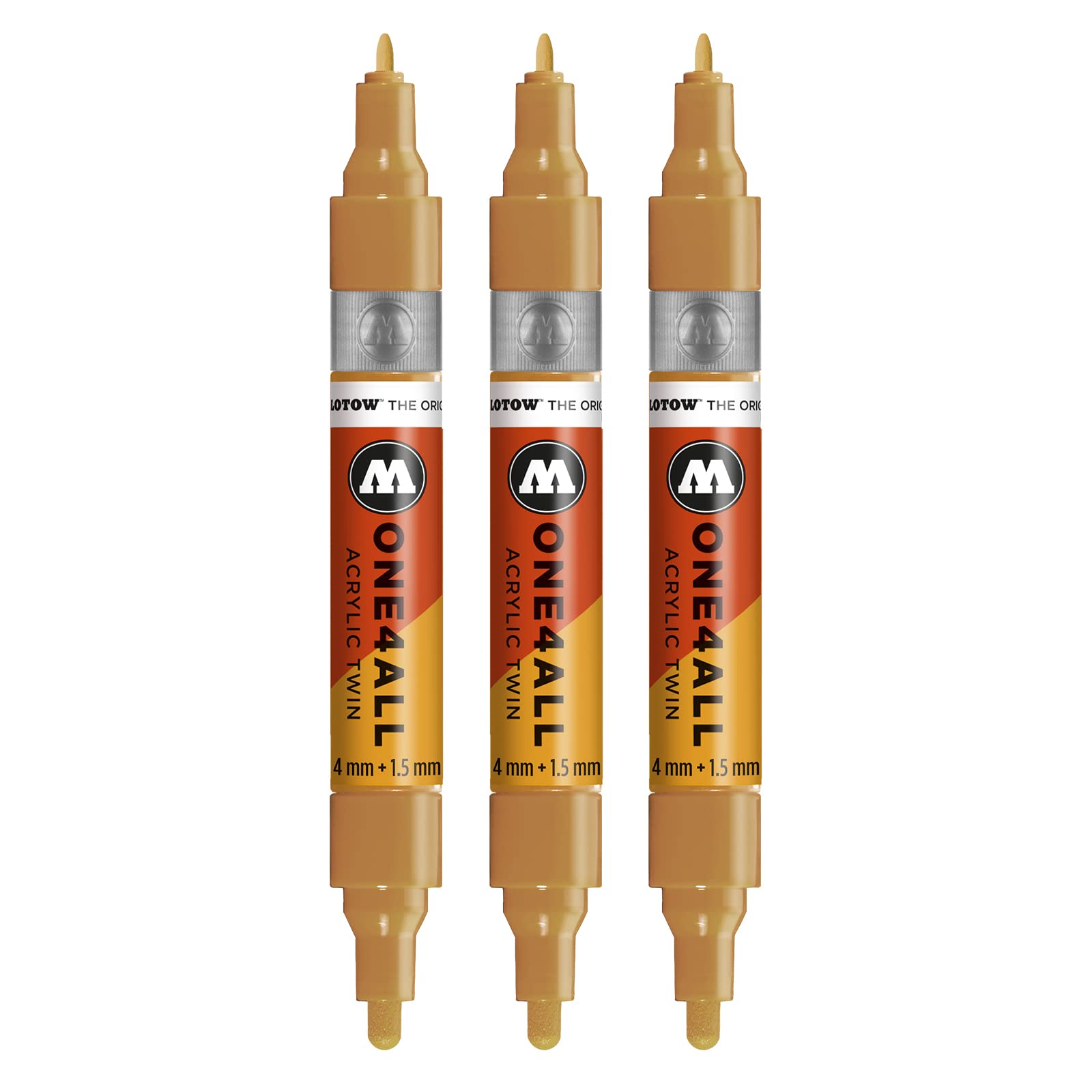 Molotow ONE4ALL Acrylic Twin Marker Pens Pack of 3 208 Ochre Brown Light — image 1