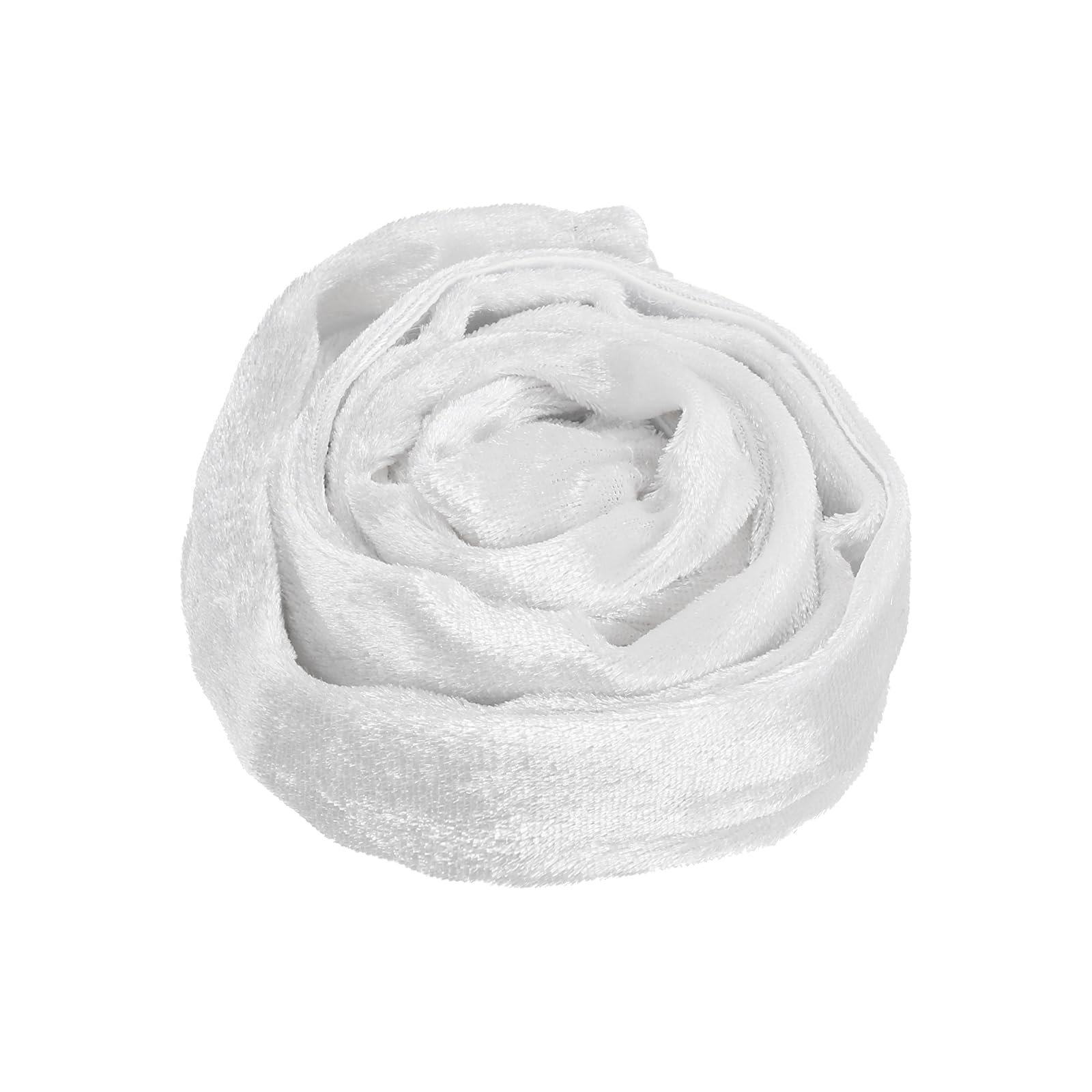 PATIKIL 2ft Chandelier Chain Cord Cover, Velvet Cloth Fabric Chain Sleeve Decorative Cord Covers for Chandelier Wires Swing Cable, Hook and Loop Fastener Style, White