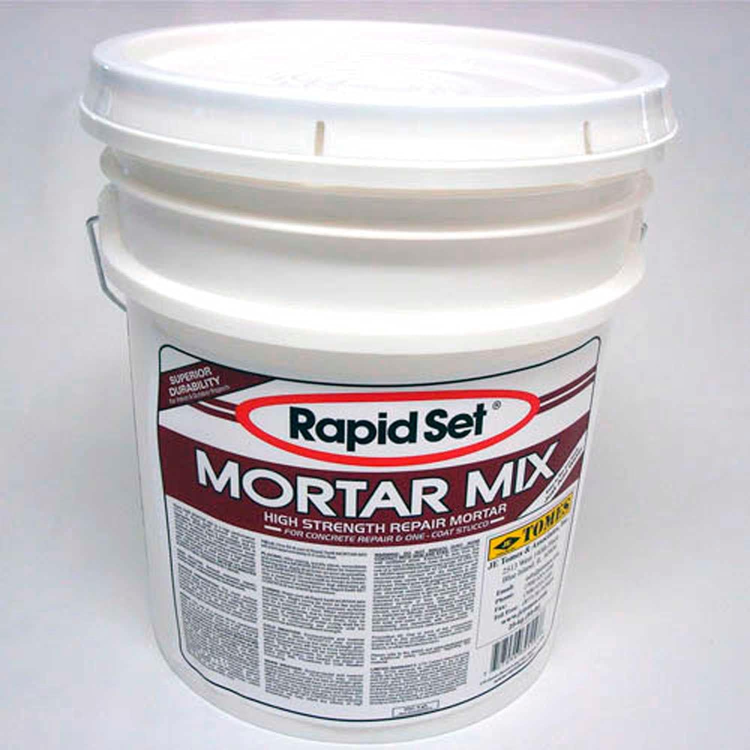 JE Tomes RSMM-55P Rapid Set Mortar Mix, Concrete Repair, High Stregnth, 55 lb. Pail