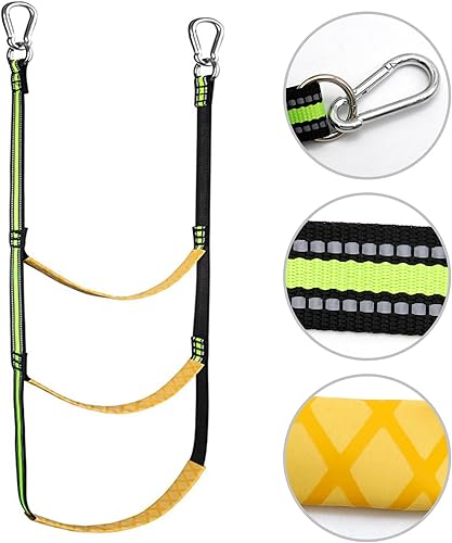 Miniatura 8 de Escalera portátil de cuerda para barco de 5 escalones, escalera de cuerda de pesca de extensión para barcos inflables, kayak, canoa (5 escalones)