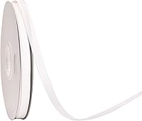 Vista 94 de Rollo de cinta de grogrén sólido YAMA de 5/8 pulgadas - 25 yardas para cintas de envolver regalos, blanco
