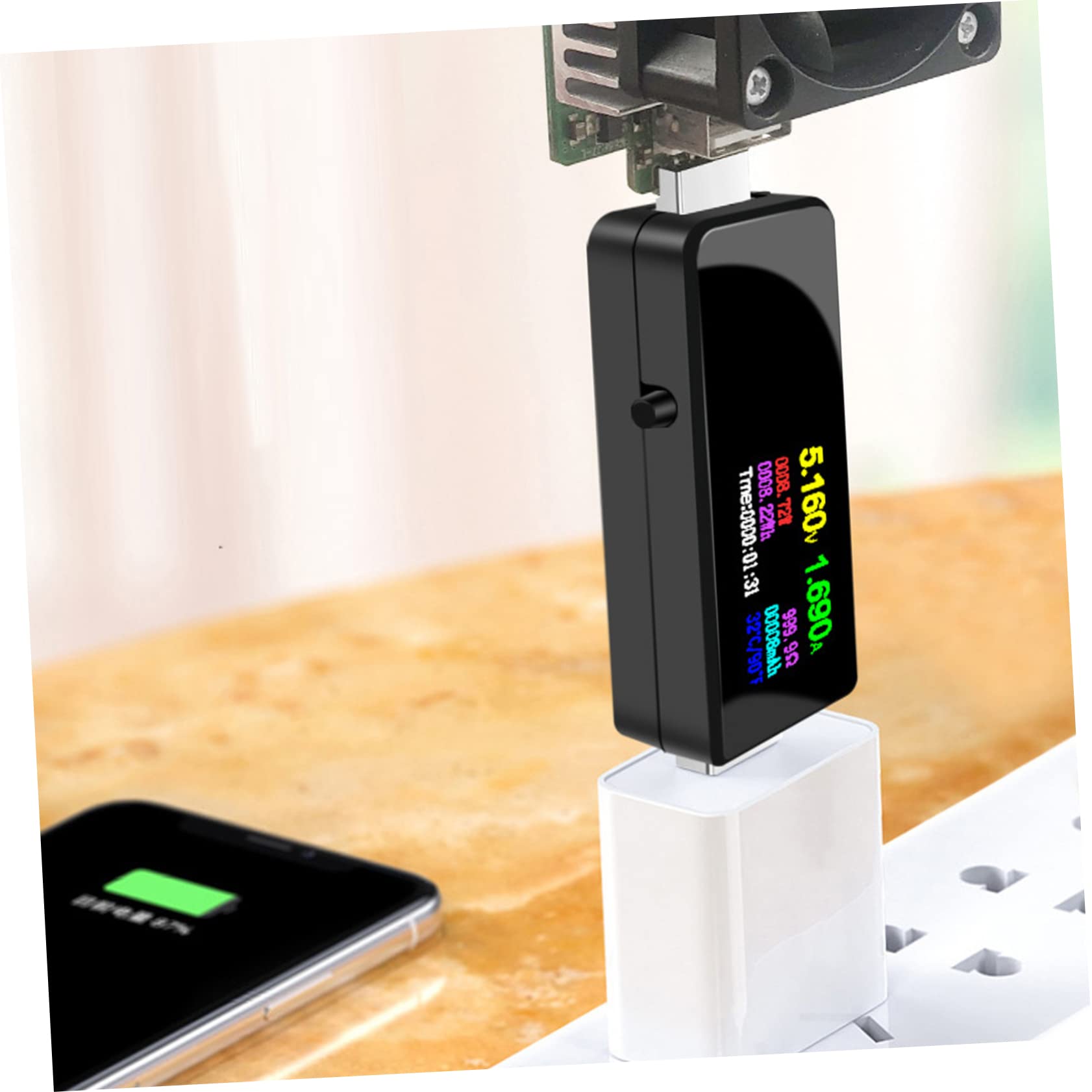 HOMSFOU 5stücke Usb Tester Mit Lcd Messgerät Für Usb-spannung Und Strom Geeignet Für Schnellladung Power Bank Mobile Harddisk Computer Transparentes Gehäuse
