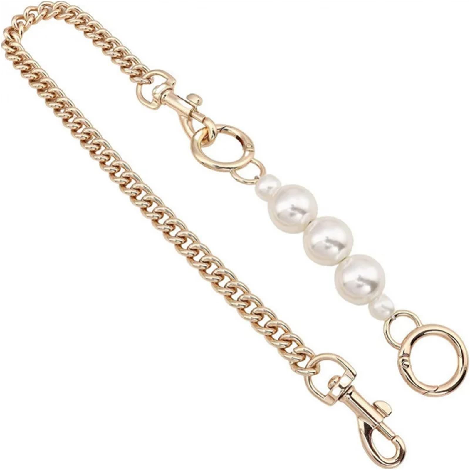 Cadena para bolso con perlas imitación doradas asa de repuesto decorativa