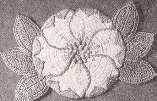 Vintage Crochet PATTERN to make - Flower Hot Plate Mat Pad Holder. NOT a finished item. This is a pattern and/or instructions to make the item only.