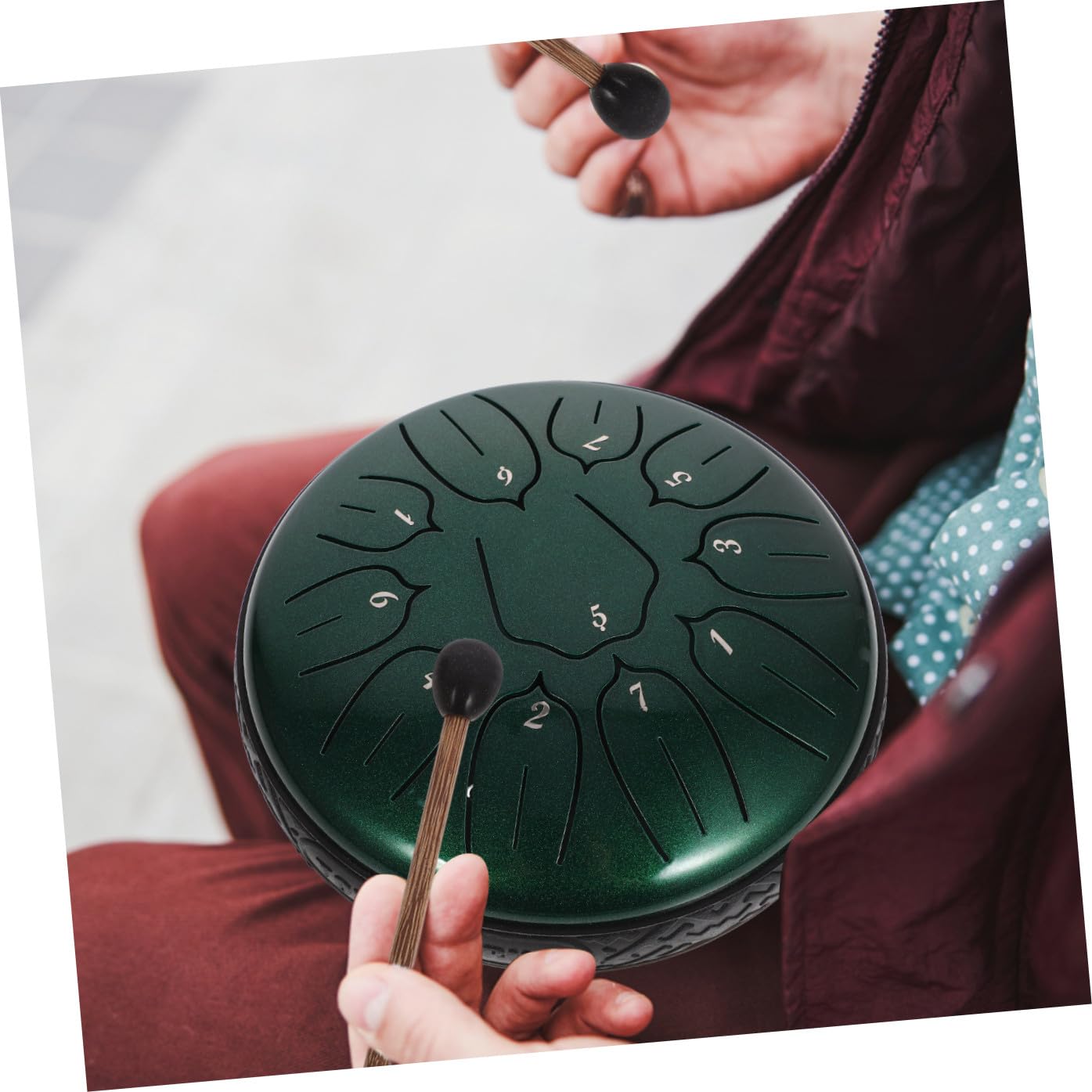 Lingua in Acciaio Note Verde Smeraldo Strumento Musicale Portatile per Principianti Adulti e Percussione per Educazione Musicale e Meditazione