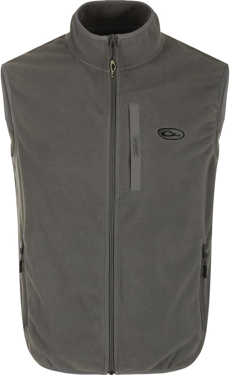 Drake Waterfowl Youths' Unisex Camp Fleece DY1080 Hunting Casual Anti-Pilling Moisture Wicking Zip Front Vest with Pockets