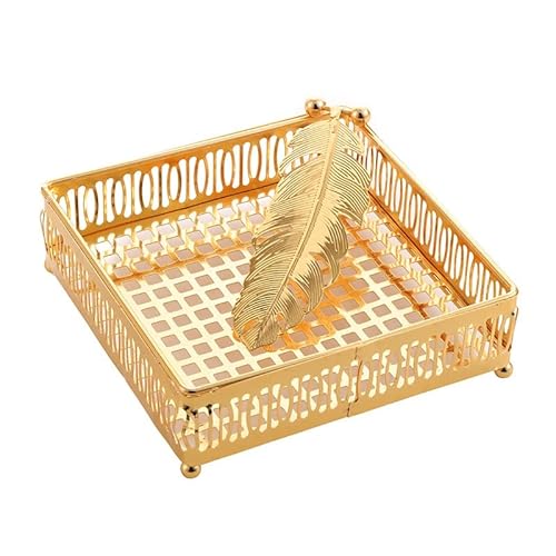 ティッシュボックスホルダー レトロ金メッキナプキン、工芸品、ホテル、レストラン、ホーム家具、スクエアティッシュホルダー、ティッシュオーガナイザーボックス。