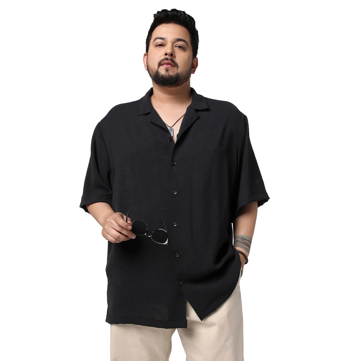 Urbano Plus Men's Cotton Half Sleeve Relaxed Fit Textured Shirt with Cuban Collar - Review, Price and Buying Guide