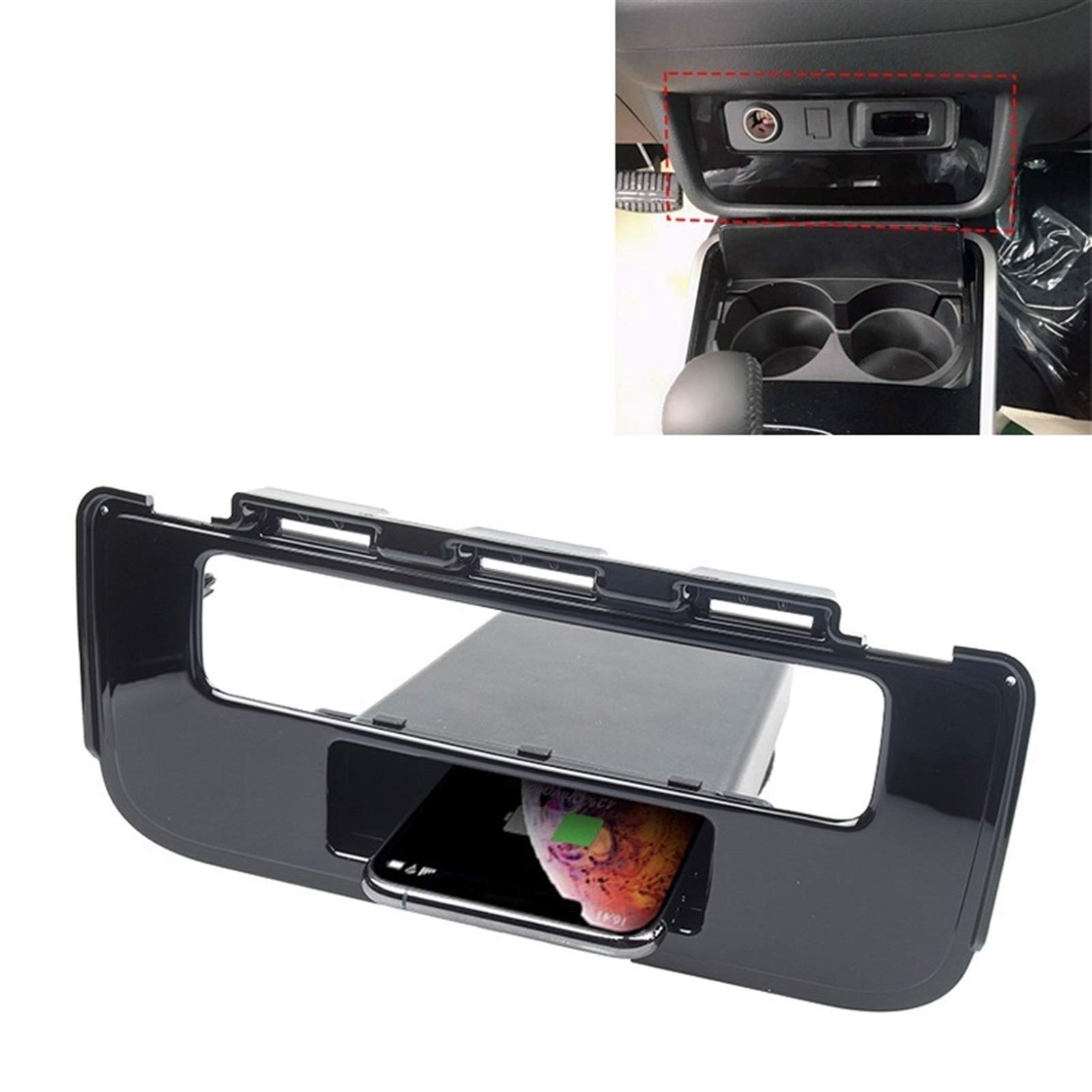 for, for Mitsubishi, Outlander 2015 2016 2017 2018 Chargeur de téléphone Automatique Chargeur de Voiture for Conduite à Gauche Chargeur Tapis de Recharge pour téléphone de véhicule