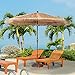 BPS 9FT Thatch Patio Umbrella, Tiki Style Outdoor Umbrella with Crank Lift for Poolside, Backyard, Beach - Natural Straw Look (No Base)