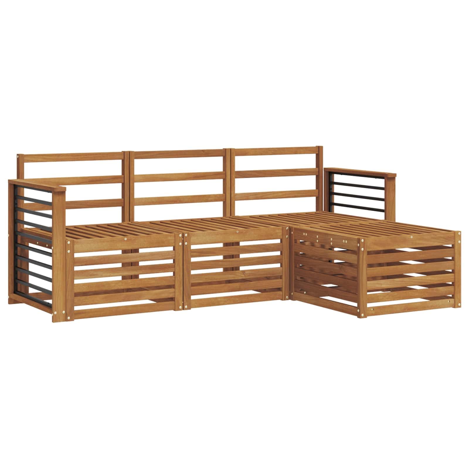 Meubles de jardin en acacia massif de 189,5 cm | Salon d'extérieur haut de gamme
