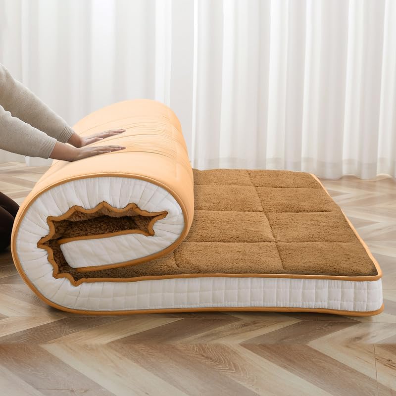 Colchón futón de tamaño individual  Colchón japonés plegable extra grueso  Almohadilla de dormir súper suave y mullida para adultos  Tapete tatami