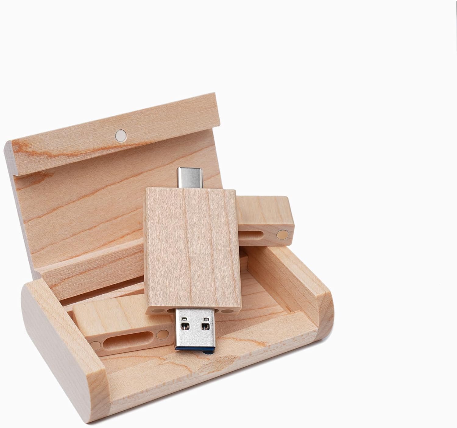 Memoria 2.0 USB 16GB Pendrive Hoja de Madera Divertido Pen Drive 16GB con Caja de Regalo de Madera Práctico Unidad Flash USB Almacenamiento para Regalo de Cumpleaños Llave USB — view 20