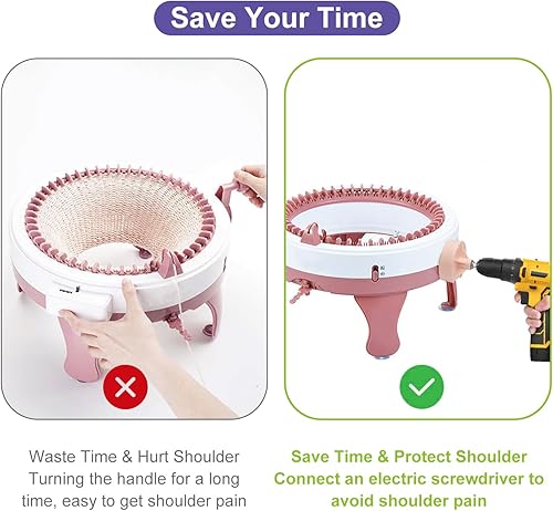 Miniatura 3 de Quthort Adaptador de máquina de tejer para Sentro, accesorio de máquina de punto rápido con destornillador eléctrico para agujas 484022, adaptador