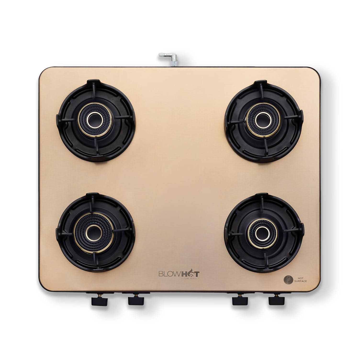 BLOWHOT Premium Design ISI Certified Manual 4 Burner Slimmest Gas Stove | Stainless Steel Top | 5 Year Warranty By Blowhot On Burner and Gas Valve - Gold (Sapphire) 5G-image-38