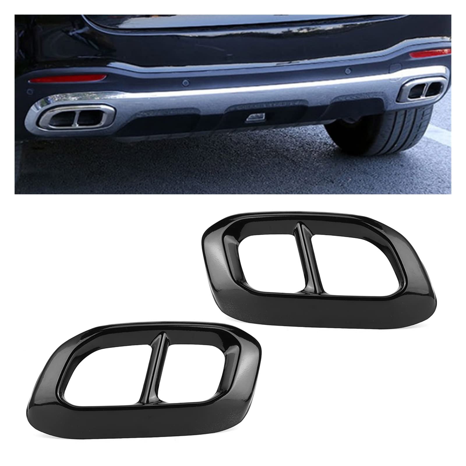Silenciador Escape Silenciador Escape Acero Inoxidable 2Uds Marco Cubierta Embellecedor Tubo Punta Trasera Apto para Mercedes para Benz GLC GLE GLS W167 X253 X167 2020 Escape Sonido Turbo