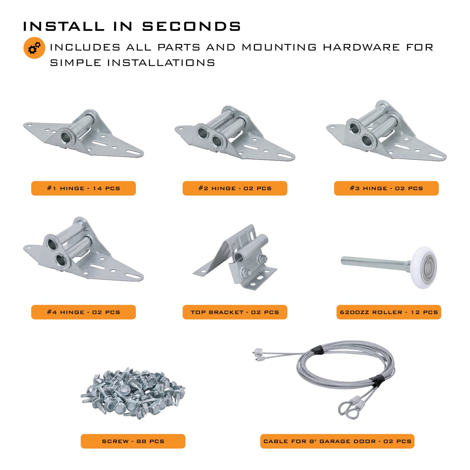 Garage Door Zuiwan Hinges And Rollers Tune Up Kit, Parts And Hardware ...