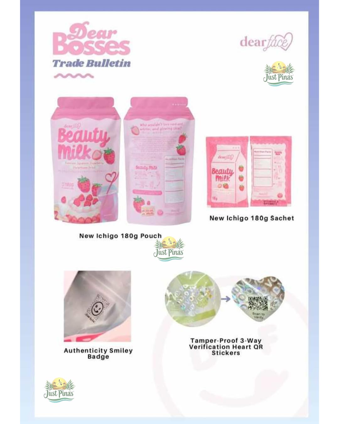 Amazon.com: Dear Face Beauty Milk Japanese Collagen Strawberry Drink -  50,000mg Hydrolyzed Collagen, 6.3 Ounce (Pack of 1) : Health & Household